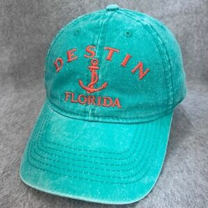 Destin Florida Anchor Unisex Teal Alvin's Island Baseball Hat Acid Wash OSFM